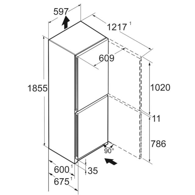 Liebherr CNd5223 Freestanding Fridge Freezer with EasyFresh and NoFrost