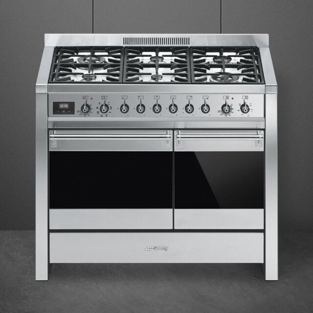 Smeg A2-81 100cm Opera Dual Fuel Range Cooker, Stainless Steel