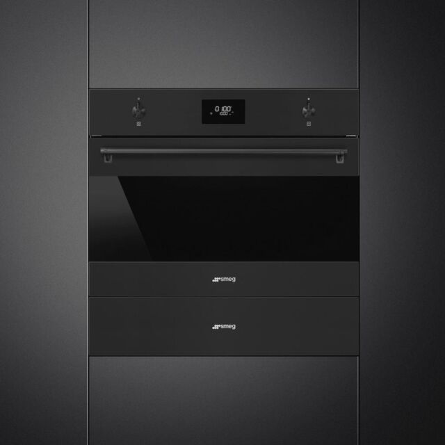 Smeg CPR315N 15cm Height Classic Warming Drawer, Matte Black
