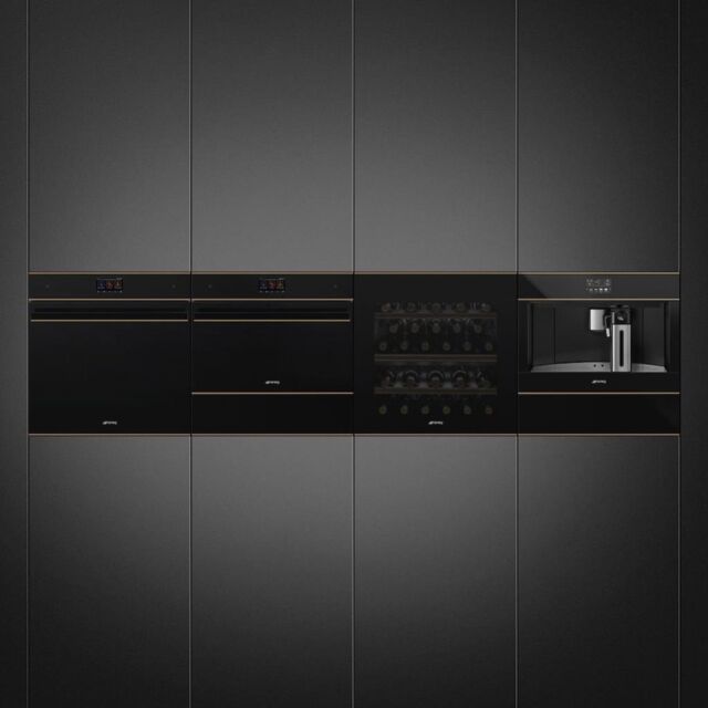 Smeg CPRT615NR 15cm Height Dolce Stil Novo Warming Drawer, Black Glass