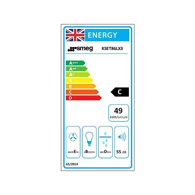Smeg KSET86LX3 86cm Telescopic Slide Away Hood