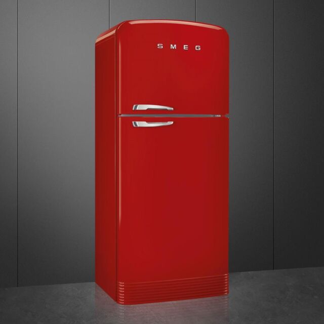 Smeg FAB50RRD5 80.4cm 50s Style Right Hand Hinge Fridge Freezer, Red