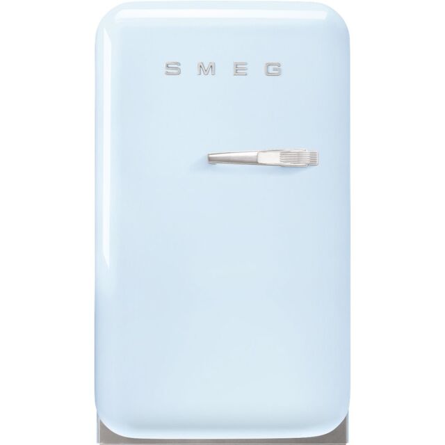 Smeg FAB5LPB5 40cm 50s Style Small Left Hand Hinge Minibar, Pastel Blue