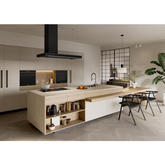 Smeg KLTI12L4MB 120cm Island Cooker Hood, Matt Black