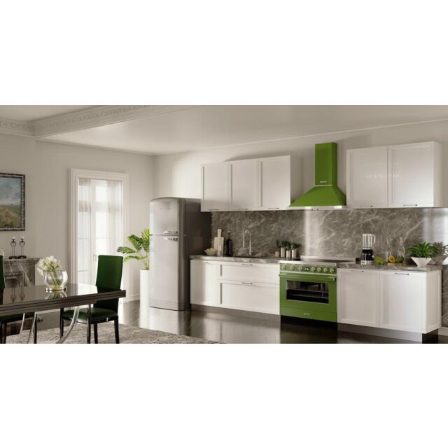 Smeg KPF9OG 90cm Portofino Chimney Hood, Olive Green