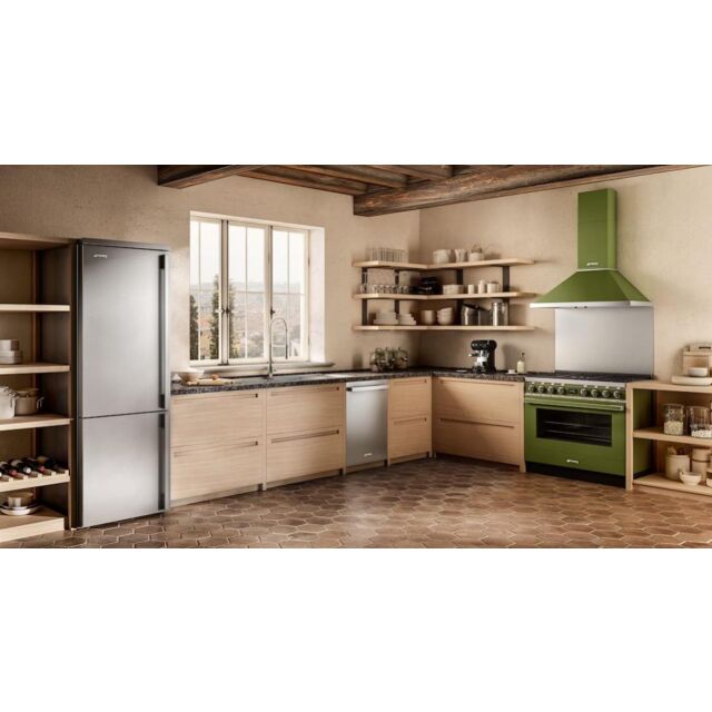 Smeg KPF9OG 90cm Portofino Chimney Hood, Olive Green
