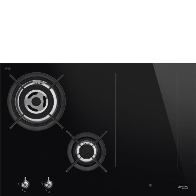 Smeg PM3743D 75cm Eclipse Mixed Fuel Hob 2 Gas Burners 1 Induction Multizone
