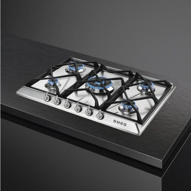 Smeg SR975XGH 69cm Victoria Gas Hob, Stainless Steel