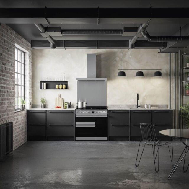 Smeg SY93I-1 90cm Symphony Electric Range Cooker, Eclipse Glass