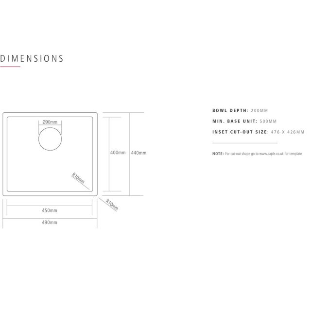 Caple MODE045/GD Undermount Sink