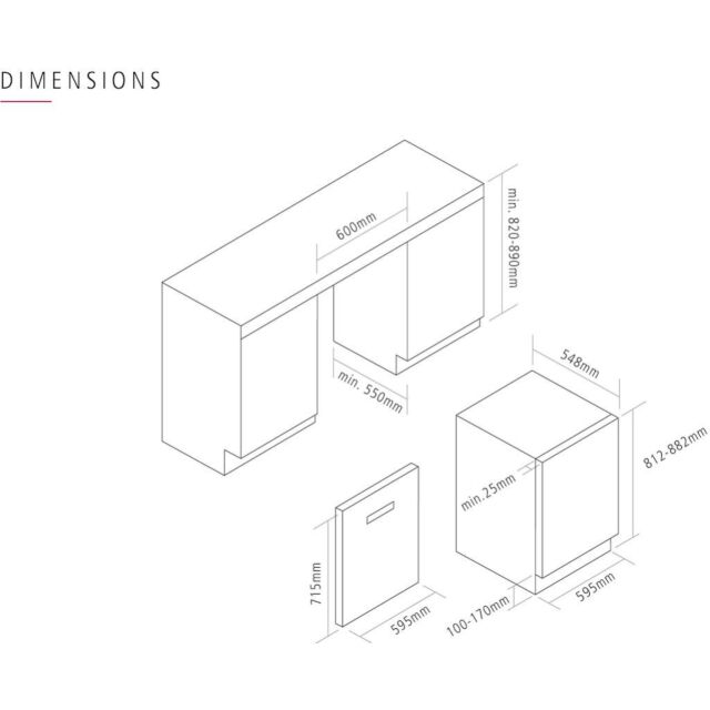 Caple RBL5 Integrated Undercounter Larder Fridge