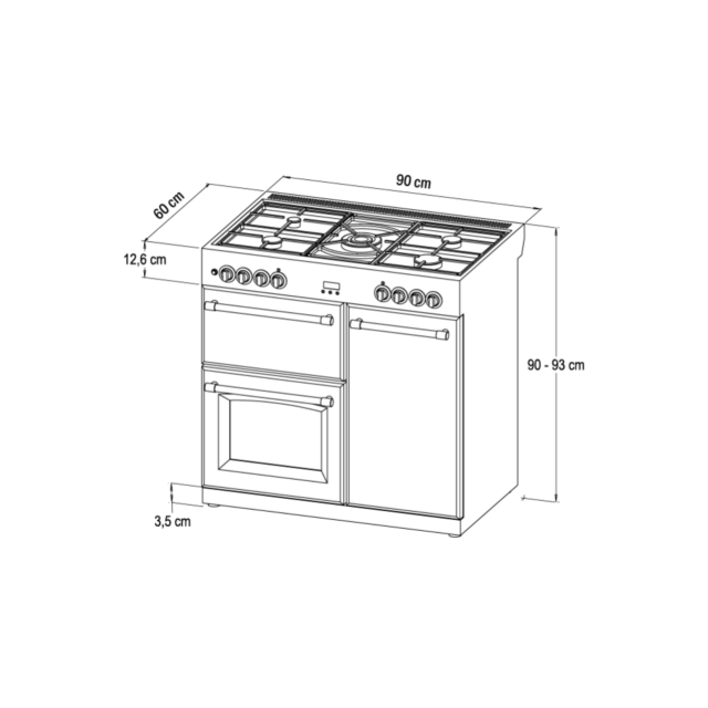 Stoves ST RICH DX S900DF CB Cbl 90cm Dual Fuel Range Cooker