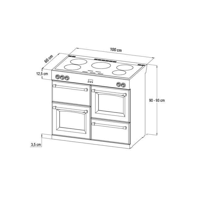 Stoves ST RICH DX S1000Ei CB Mbl 100cm Electric Induction Range Cooker