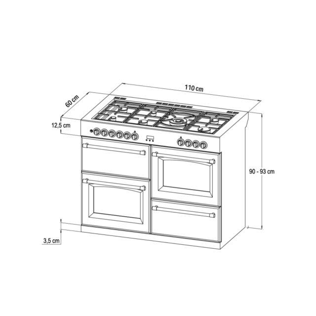 Stoves ST RICH DX S1100DF CB Cbl 110cm Dual Fuel Range Cooker