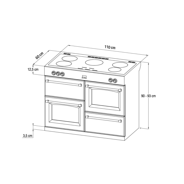 Stoves ST RICH DX S1100Ei CB Mmi 110cm Electric Induction Range Cooker