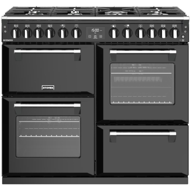 Stoves Richmond ST RICH S1000DF MK22 BK 100cm Dual Fuel Range Cooker