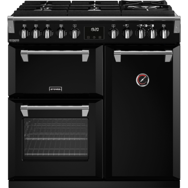 Stoves Richmond Deluxe ST DX RICH D900DF GTG BK 90cm Dual Fuel GTG Range Cooker
