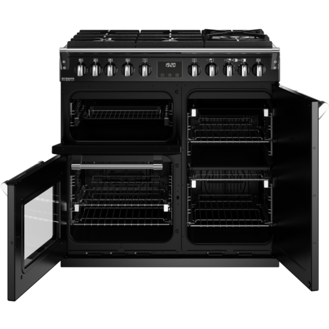 Stoves Richmond Deluxe ST DX RICH D900DF GTG BK 90cm Dual Fuel GTG Range Cooker