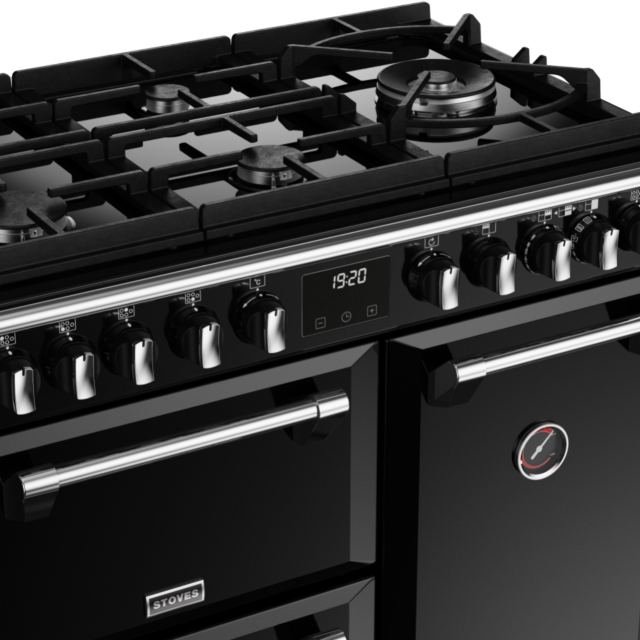 Stoves Richmond Deluxe ST DX RICH D900DF GTG BK 90cm Dual Fuel GTG Range Cooker