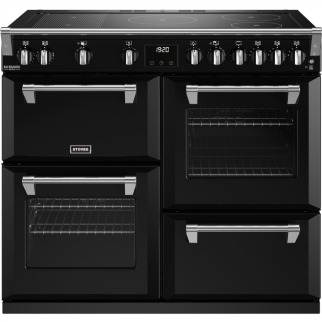 Stoves Richmond Deluxe ST DX RICH D1000Ei RTY BK 100cm Electric Induction (Rotary Control) Range Cooker
