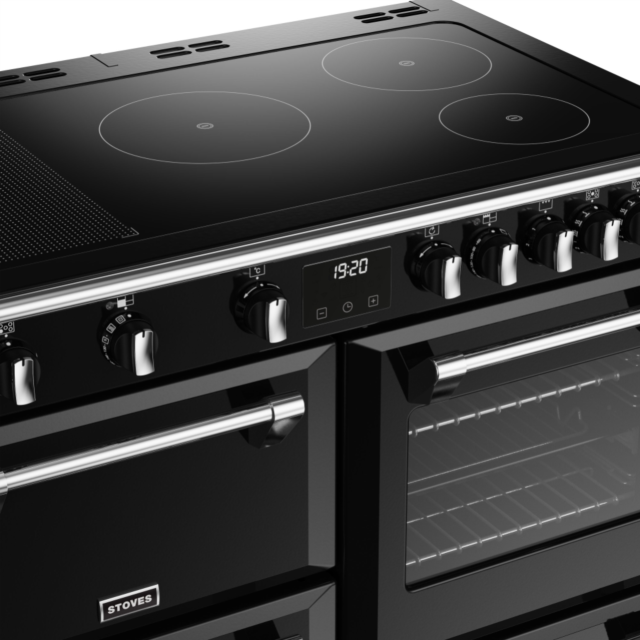Stoves Richmond Deluxe ST DX RICH D1000Ei RTY BK 100cm Electric Induction (Rotary Control) Range Cooker