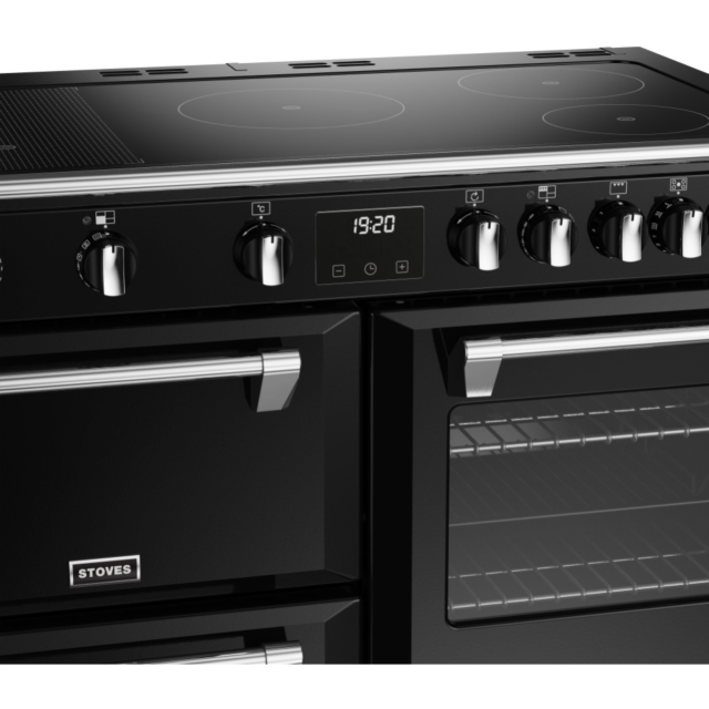 Stoves Richmond Deluxe ST DX RICH D1000Ei RTY BK 100cm Electric Induction (Rotary Control) Range Cooker