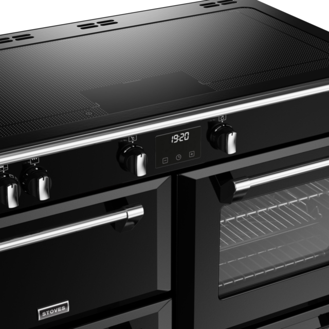 Stoves Richmond Deluxe ST DX RICH D1100Ei ZLS BK 110cm Electric Induction (Zoneless) Range Cooker