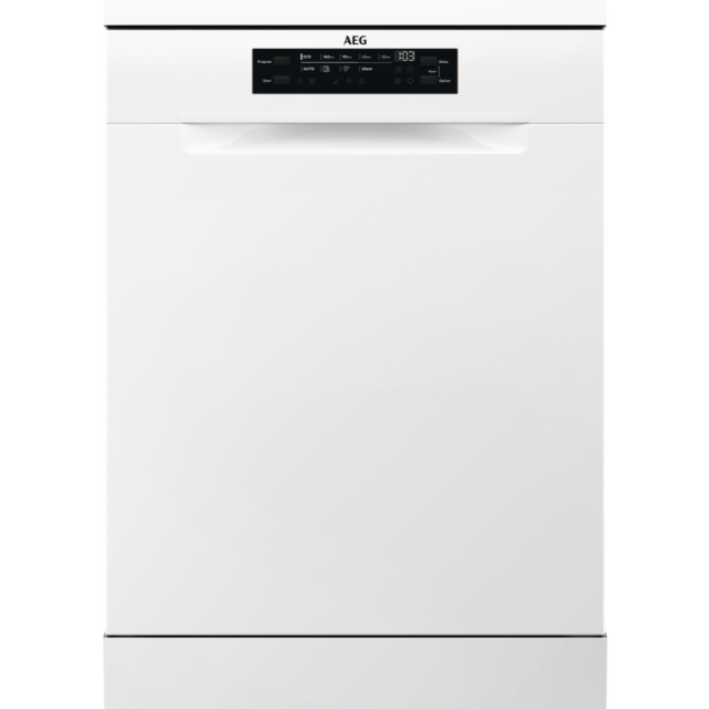 AEG FFB73727PW 7000 GlassCare Freestanding Dishwasher with AirDry Technology + 15 Place Settings
