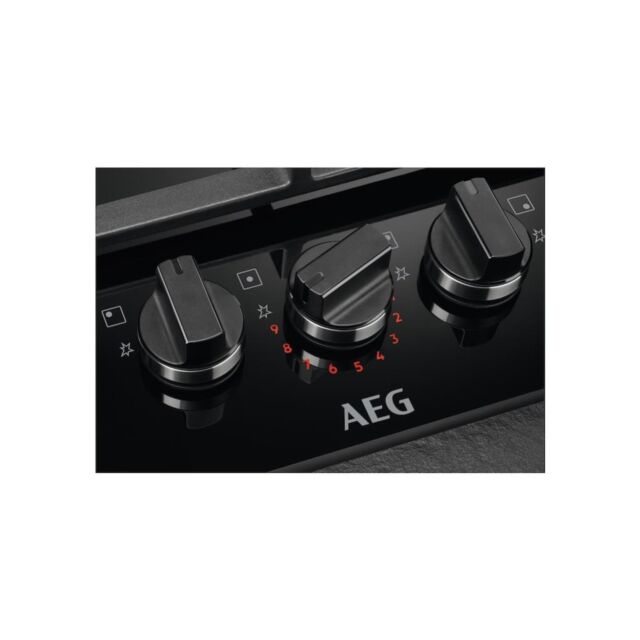 AEG HKB95450NB 8000 Gas on Glass Gas Hob with Hob2Hood
