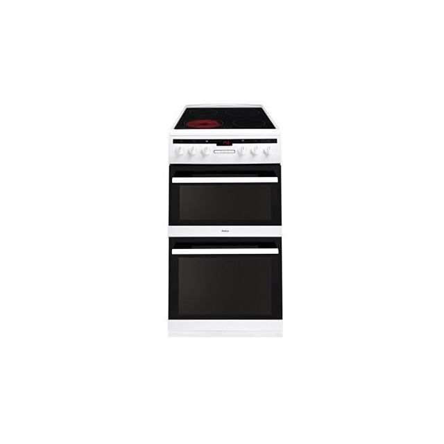 Amica AFC5550WH 50cm Freestanding Electric Double Oven with Ceramic Hob