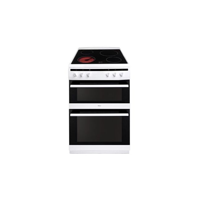 Amica AFC6520WH 60cm Freestanding Electric Double Oven with Ceramic Hob