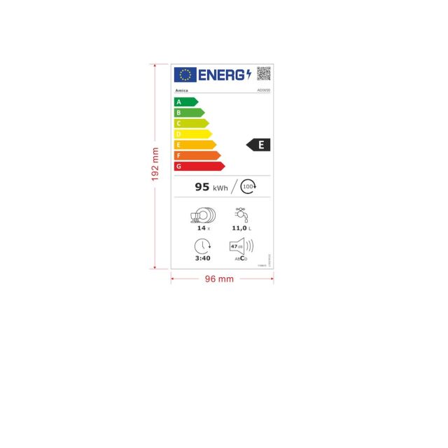 Amica ADI650 60cm Integrated Dishwasher