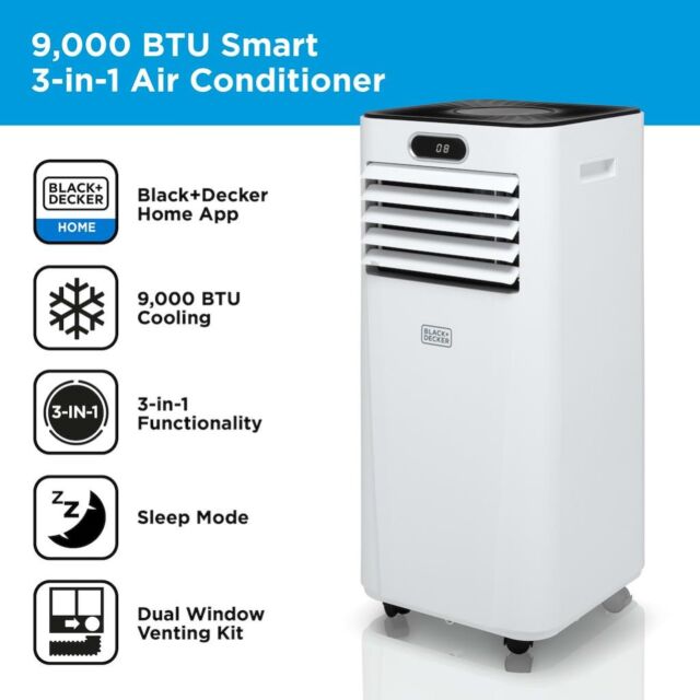 Black & Decker BXAC40025GB Portable 9000 BTU 3-in-1 Smart Air Conditioner