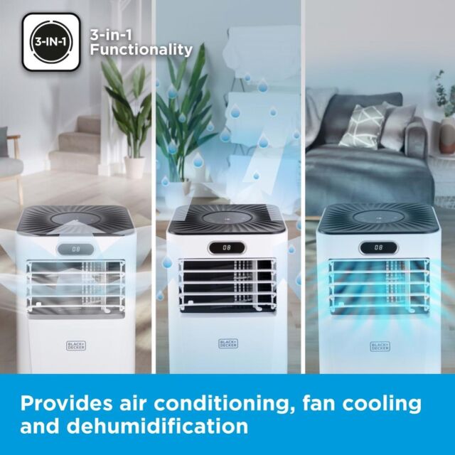 Black & Decker BXAC40025GB Portable 9000 BTU 3-in-1 Smart Air Conditioner