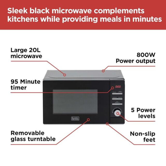 Black & Decker BXMZ24040GB 20L Digital Microwave Oven