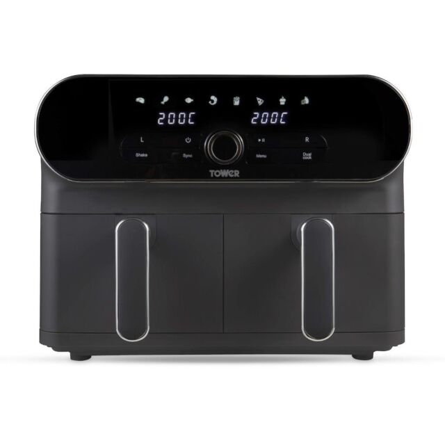 Tower T17138 Vortx Elite 10.4L Dual Basket Air Fryer Digital - Graphite