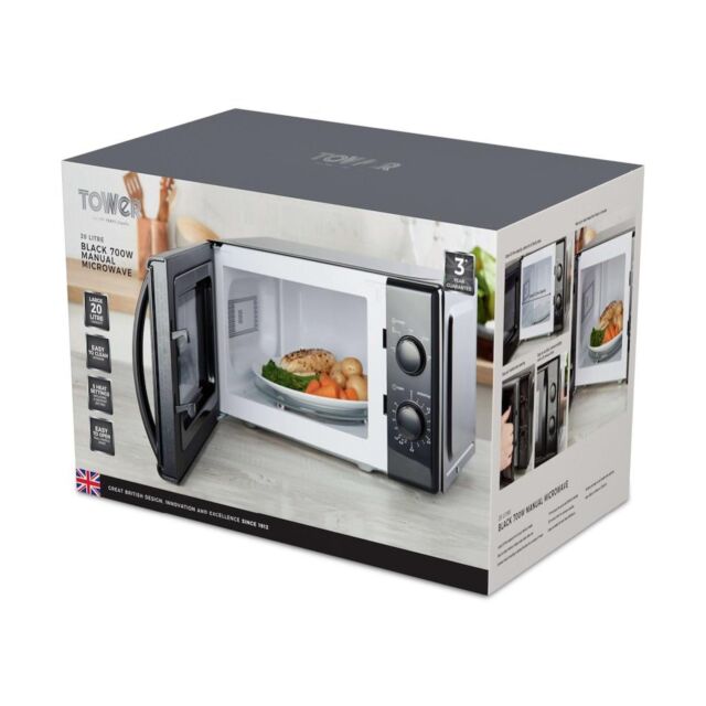 Tower T24034BLK 20 Litre 700W Manual Microwave