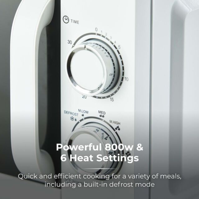Tower T24042WHT 20L 800W Manual Microwave - White
