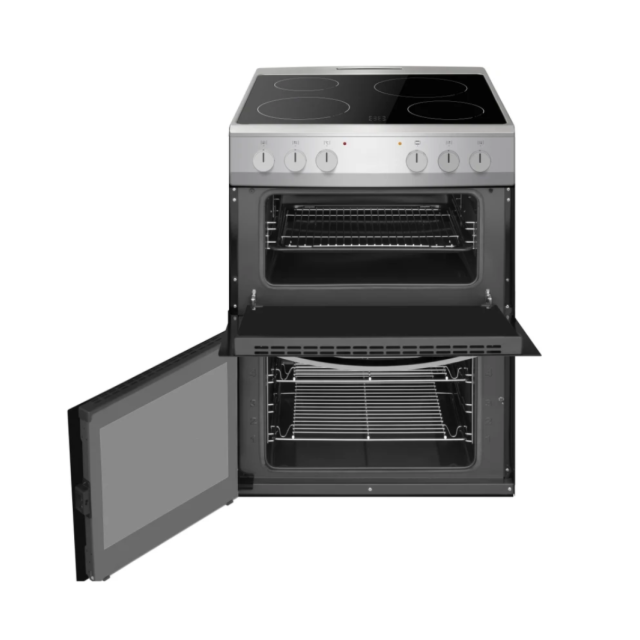 Amica AFC602SS 60 Cm Ceramic Cooker - Double Oven - Stainless Steel