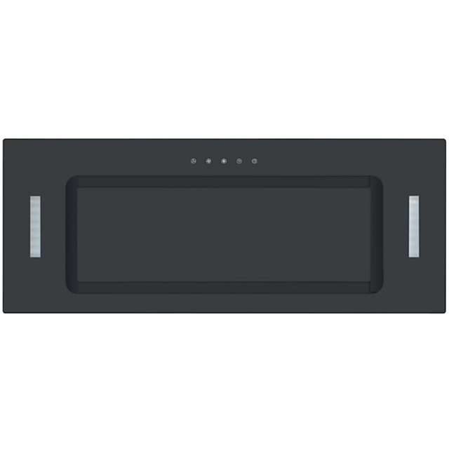 Cata UBICON75BK.1 75cm Glass Canopy Hood Black 3 Fan Speeds Touch Control 571m3/h Max Airflow 70dB M