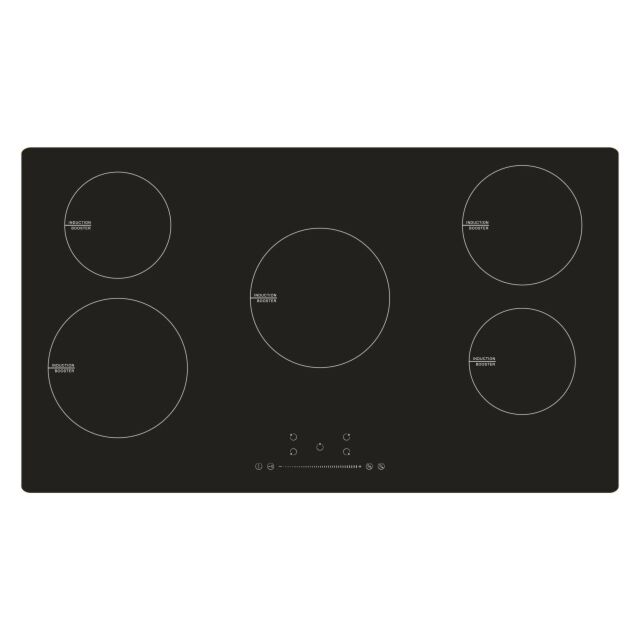 Cata UBIND90F 90cm 5 Zone Induction Hob • Black • Touch Slider Control • Red LED Display • 9.3kW Tot