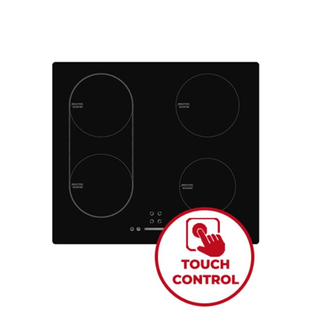Cata UBINDECO60BZ 60Cm Black Built-In Induction Hob With Bridging Zone Plug & Go With 13A Fitted Plu