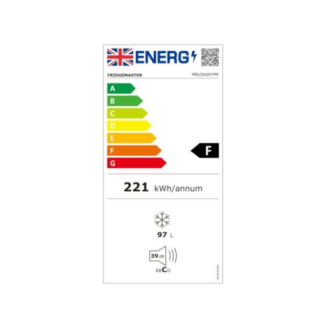 Fridgemaster MBUZ6097MF built under freezer 138Ltr