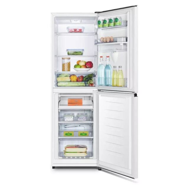 Fridgemaster MC55240MDF 55cm x 175cm 60:40 split static fridge freezer white