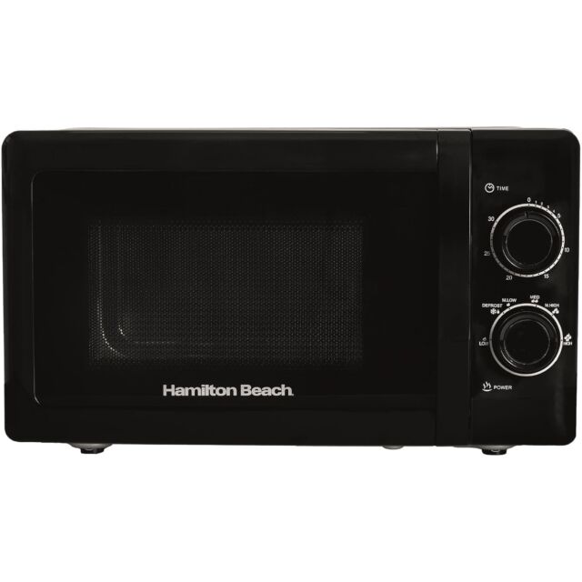 Hamilton Beach 20L Manual White Microwave With Stainless Steel Cavity