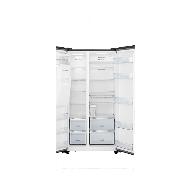 Hisense RS694N4TCF american frost free fridge freezer with water silver