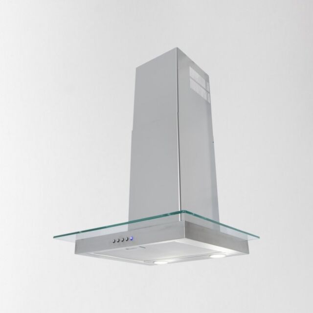 Luxair LA-60-ST-GL 60Cm Flat Glass Hood - Stainless Steel