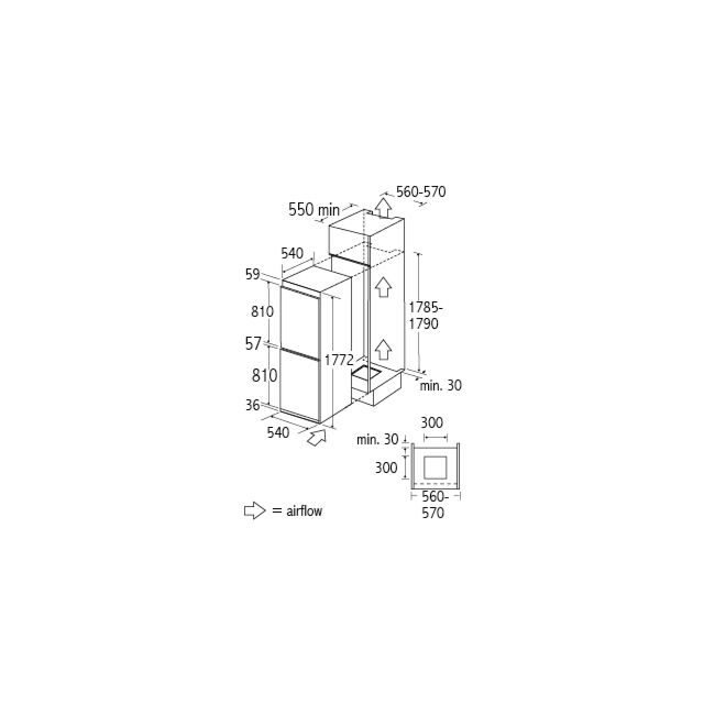 Matrix MFC501 Integrated 50:50 Combination Fridge Freezer