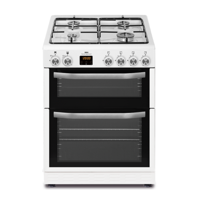 New World NWMID63GW 60Cm Twin Cavity Gas Cooker White