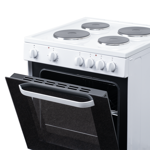 Sia ESCA61W White 60Cm Electric Cooker 4 Solid Plate Hob